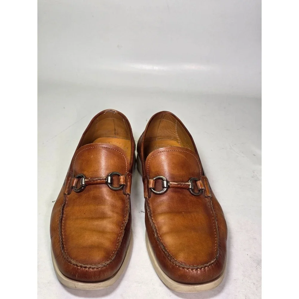 Magnanni Marbella Men's Bit Loafers Size 12 Cognac Brown Leather Slip On Shoes